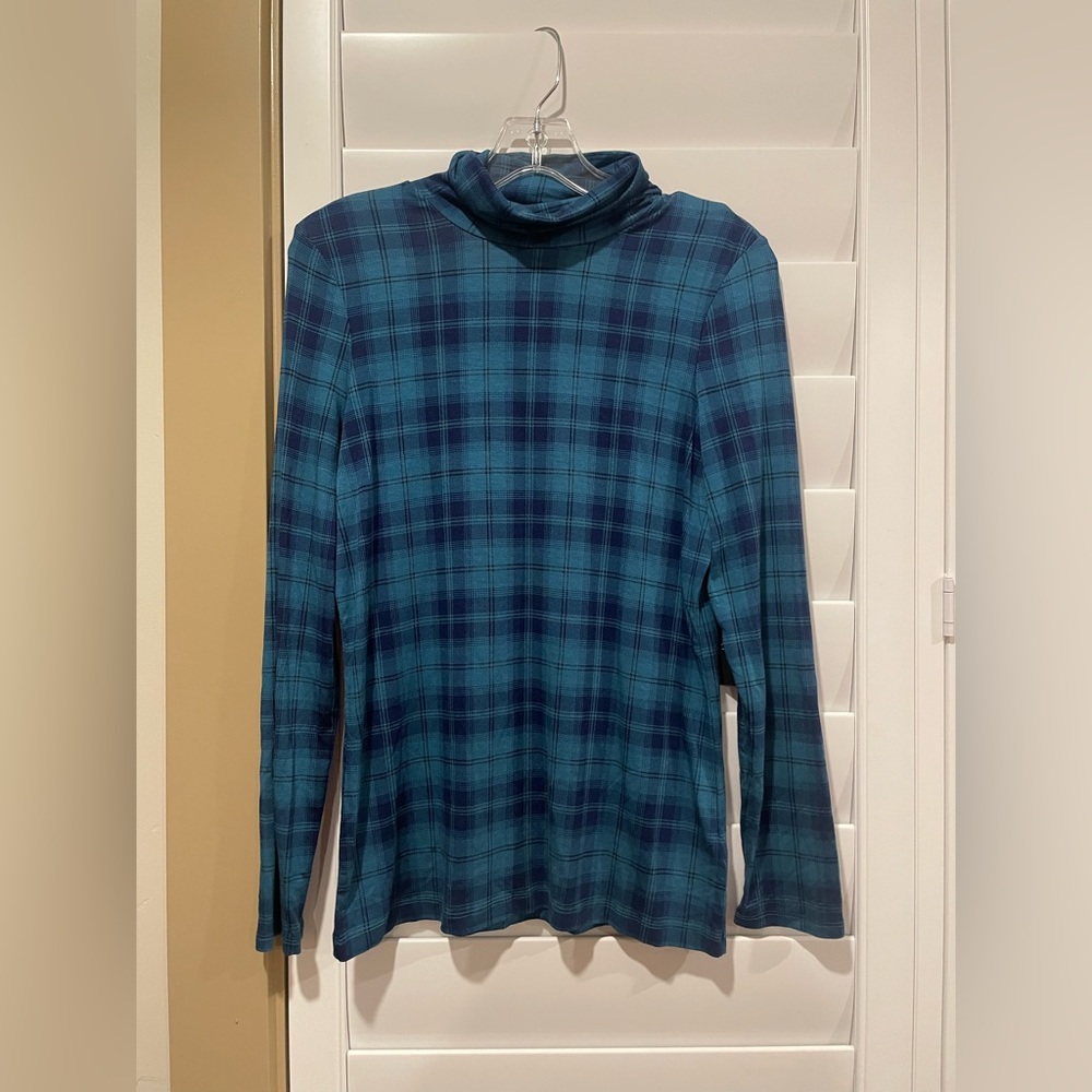 Tahari women's Teal and Navy Turtleneck Sweater size S (X3)